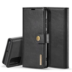 For Galaxy A51 DG.MING Crazy Horse Texture Flip Detachable Magnetic Leather Case with Holder & Card Slots & Wallet(Black)