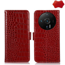 For Xiaomi 12S Ultra Crocodile Top Layer Cowhide Leather Phone Case(Red)