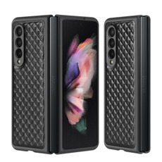 For Samsung Galaxy Z Fold3 5G DUX DUCIS Venice Series Shockproof Genuine Leather Phone Case(Black)
