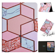 For Amazon Kindle HD 8 2018 / 2017 / 2016 Marble Pattern Smart Leather Tablet Case(Splicing Marble)