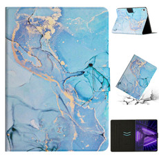 For Lenovo Tab M10 3rd Gen Marble Pattern Smart Leather Tablet Case(Blue)