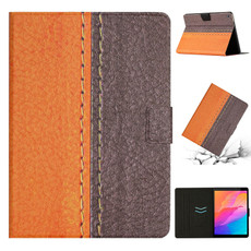 For Huawei MatePad T8 Stitching Solid Color Leather Tablet Case(Orange) For Huawei MatePad T8 Stitching Solid Color Leather Tablet Case(Orange)