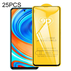 For Xiaomi Redmi Note 9 Pro Max 25 PCS 9D Full Glue Full Screen Tempered Glass Film