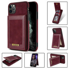 For iPhone 11 Pro Max N.BEKUS Vertical Flip Card Slot RFID Phone Case (Wine Red)