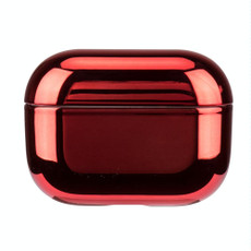 For AirPods Pro Electroplated PC Earphones Shockproof Protective Case(Red)