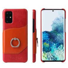 For Galaxy S20+ Fierre Shann Oil Wax Texture Genuine Leather Back Cover Case with 360 Degree Rotation Holder & Card Slot(Red) For Galaxy S20+ Fierre Shann Oil Wax Texture Genuine Leather Back Cover Case with 360 Degree Rotation Holder & Card Slot(Red)
