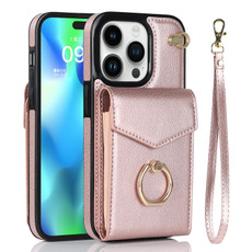 For iPhone 12 mini Anti-theft RFID Card Slot Phone Case(Rose Gold)