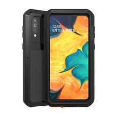 For Galaxy A40s LOVE MEI Metal Shockproof Waterproof Dustproof Protective Case(Black)