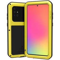For Galaxy A71 LOVE MEI Metal Shockproof Waterproof Dustproof Protective Case(Yellow)