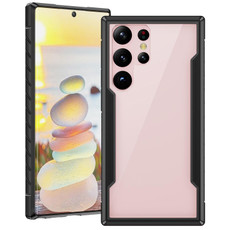 For Samsung Galaxy S22 Ultra 5G iPAKY Thunder Series Aluminum Frame + TPU Bumper + Clear PC Shockproof Phone Case(Black)