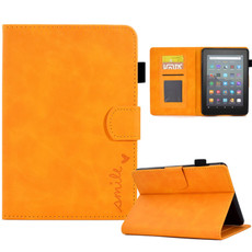 For Amazon Kindle Youth Version 2022 Embossed Smile Flip Tablet Leather Smart Case(Khaki)