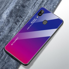 For Galaxy A30 Gradient Color Glass Case(Red Blue)