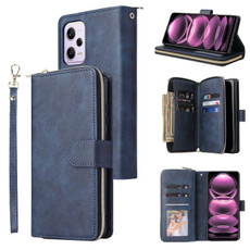 For Xiaomi Redmi Note 12 Pro 5G Speed / Note 12 Pro 5G Global / Poco X5 Pro 9 Card Slots Zipper Wallet Bag Leather Phone Case(Blue)