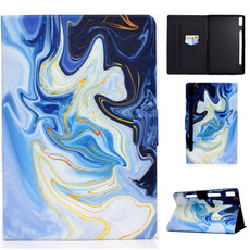 For Lenovo Tab P11 Pro Gen 2 Colored Drawing Horizontal Flip Tablet Leather Case(Blue Marble)