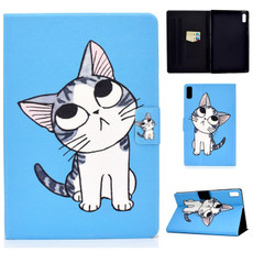 For Lenovo Tab P11 Gen 2 Colored Drawing Horizontal Flip Tablet Leather Case(Blue Cat)