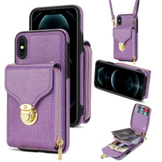 For iPhone XS Max Zipper Hardware Card Wallet Phone Case(Purple) For iPhone XS Max Zipper Hardware Card Wallet Phone Case(Purple)