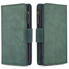 For iPhone XS Max Skin Feel Detachable Magnetic Zipper Horizontal Flip PU Leather Case with Multi-Card Slots & Holder & Wallet & Photo Frame & Lanyard(Green)