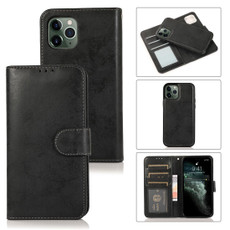 For iPhone 12 mini KLT888-2 Retro 2 in 1 Detachable Magnetic Horizontal Flip TPU + PU Leather Case with Holder & Card Slots & Photo Frame & Wallet(Black)