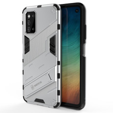 For Samsung Galaxy F52 5G Punk Armor 2 in 1 PC + TPU Shockproof Case with Invisible Holder(White)