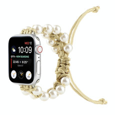 Umbrella Rope Bead Nylon Watch Band For Apple Watch Series 9&8&7 41mm / SE 3&SE 2&6&SE&5&4 40mm / 3&2&1 38mm(Yellow)