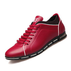 Men Fashion British Style Sports Shoes, Size:48(Red)
