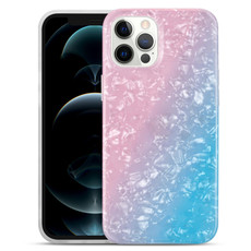 For iPhone 12 Pro Max Gradient Color Shell Texture IMD TPU Shockproof Case(Gradient Pink Blue)