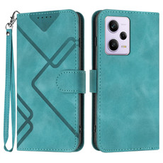For Xiaomi Redmi Note 12 Pro 4G/5G Global Line Pattern Skin Feel Leather Phone Case(Light Blue)