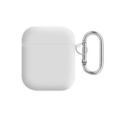 For AirPods 2 / 1 PC Lining Silicone Bluetooth Earphone Protective Case(White)