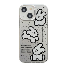 For iPhone 15 Cute Animal Pattern Series PC + TPU Phone Case(White Puppy) For iPhone 15 Cute Animal Pattern Series PC + TPU Phone Case(White Puppy)