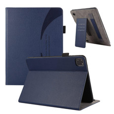 For iPad Pro 12.9 2022 / 2021 / 2020 Litchi Texture Leather Sucker Tablet Case(Dark Blue)