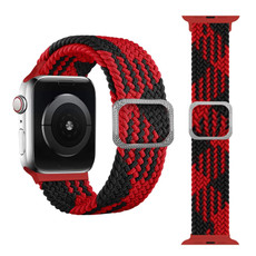 Buckle Braided Elastic Strap Watch Band For Apple Watch Series 7 45mm / 6 & SE & 5 & 4 44mm / 3 & 2 & 1 42mm(Red Between Black) Buckle Braided Elastic Strap Watch Band For Apple Watch Series 7 45mm / 6 & SE & 5 & 4 44mm / 3 & 2 & 1 42mm(Red Between Black)
