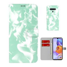 For LG Stylo 6 / K71 Cloud Fog Pattern Horizontal Flip Leather Case with Holder & Card Slot & Wallet(Mint Green)
