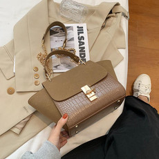 Women Vintage Wing Shape Frosted Handbag Versatile Chain Crossbody Bag(Khaki)