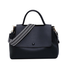 Autumn And Winter Simple Women Handbag Versatile Single Shoulder Crossbody Bag(Black)