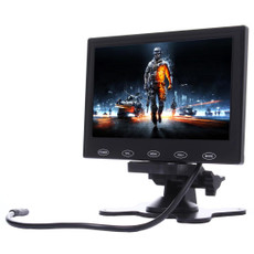 7.0 inch 800*480 Car Surveillance Cameras Monitor with Adjustable Angle Holder & Remote Control, Support VGA / HDMI / AV(Black)