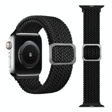Buckle Braided Elastic Strap Watch Band For Apple Watch Series 9&8&7 41mm / SE 3&SE 2&6&SE&5&4 40mm / 3&2&1 38mm(Black)