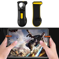 Eating Chicken One-button Burst Shooting Game Handle Controller for Tablet PC, 1 Pair (Yellow)