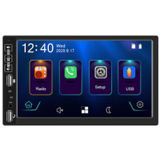 A2891 7 inch Car HD MP5 Carplay Bluetooth Music Player Reversing Image All-in-one Machine Support FM / U Disk with Remote Controler, Style:Standard + 8LEDs Light Camera