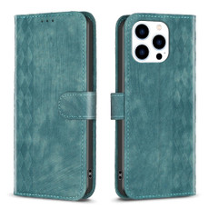 For iPhone 15 Pro Max Plaid Embossed Leather Phone Case(Green) For iPhone 15 Pro Max Plaid Embossed Leather Phone Case(Green)