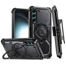 For Samsung Galaxy S22+ 5G Armor Series Holder Phone Case with Back Clip(Black)