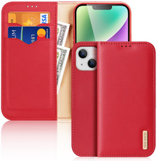 For iPhone 15 DUX DUCIS Hivo Series Cowhide + PU + TPU Flip Phone Case(Red)