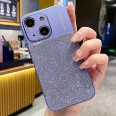 For iPhone 14 Magsafe Magnetic Metallic Glitter Powder Shockproof Phone Case(Blue) For iPhone 14 Magsafe Magnetic Metallic Glitter Powder Shockproof Phone Case(Blue)