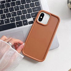 For iPhone XS Max Shockproof Frame Frosted TPU Phone Case(Brown)