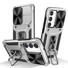 For Samsung Galaxy S23 5G Camshield Robot TPU Hybrid PC Phone Case(Silver) For Samsung Galaxy S23 5G Camshield Robot TPU Hybrid PC Phone Case(Silver)
