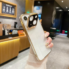 For iPhone 14 Plus Electroplated Lens Protectoin Holder TPU Phone Case(Gold) For iPhone 14 Plus Electroplated Lens Protectoin Holder TPU Phone Case(Gold)