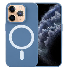 For iPhone 11 Pro MagSafe Liquid Silicone Phone Case(Blue) For iPhone 11 Pro MagSafe Liquid Silicone Phone Case(Blue)