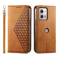 For Motorola Moto G Stylus 4G 2023 Cubic Grid Calf Texture Magnetic Leather Phone Case(Yellow) For Motorola Moto G Stylus 4G 2023 Cubic Grid Calf Texture Magnetic Leather Phone Case(Yellow)