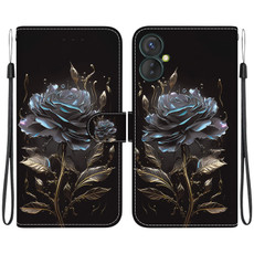 For Tecno Spark 9 Pro / 9T KH7 Crystal Texture Colored Drawing Leather Phone Case(Black Rose)