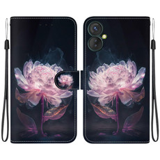 For Tecno Spark 9 Pro / 9T KH7 Crystal Texture Colored Drawing Leather Phone Case(Purple Peony)