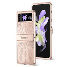 For Samsung Galaxy Z Flip3 5G Angel Wings Electroplated Frosted Phone Case(Rose Gold)